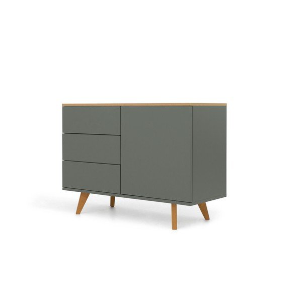 Cassettiera verde con gambe in faggio , 109 x 77 cm Amelia - Tenzo-image-2