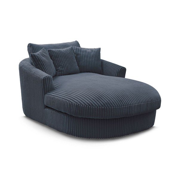 Poltrona blu scuro con rivestimento in velluto a coste Belem – Bobochic Paris