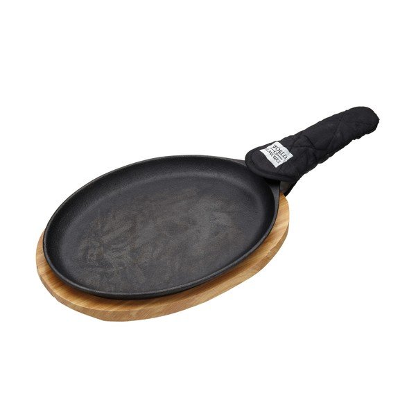 Litinová pánev na fajitas se servírovacím prkénkem Kitchen Craft Mexican