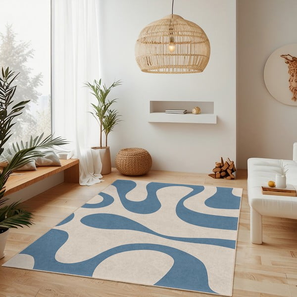 Tappeto blu lavabile 160x230 cm Blue Latte – Mila Home-image-4