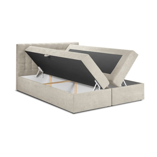 Letto boxspring beige con contenitore 160x200 cm Jade - Mazzini Beds-image-3