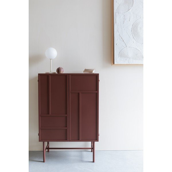 Armadietto rosso in metallo 70x105x35 cm Davis – White Label-image-1