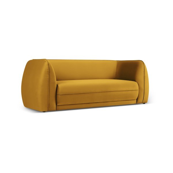 Divano in velluto giallo 190 cm Lando - Micadoni Home-image-2