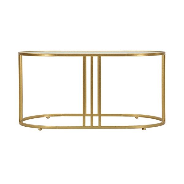 Tavolino da salotto bianco/dorato con piano in vetro 50x90 cm Antalia – Mauro Ferretti-image-4