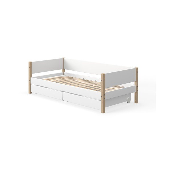 Letto per bambini bianco con cassetti , 90 x 200 cm White - Flexa