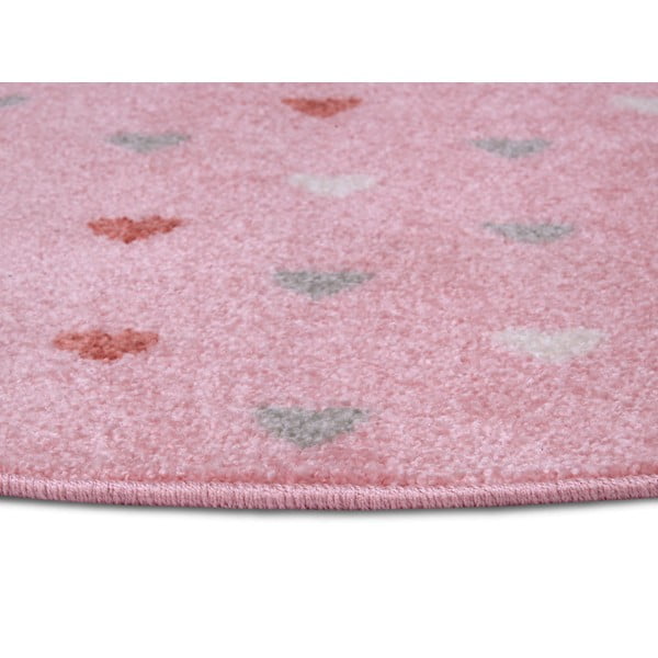 Tappeto rosa per bambini ø 100 cm Little Hearts - Hanse Home-image-2