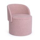 Poggiapiedi rosa polveroso con rivestimento in bouclé Anthea – Yes Everyday