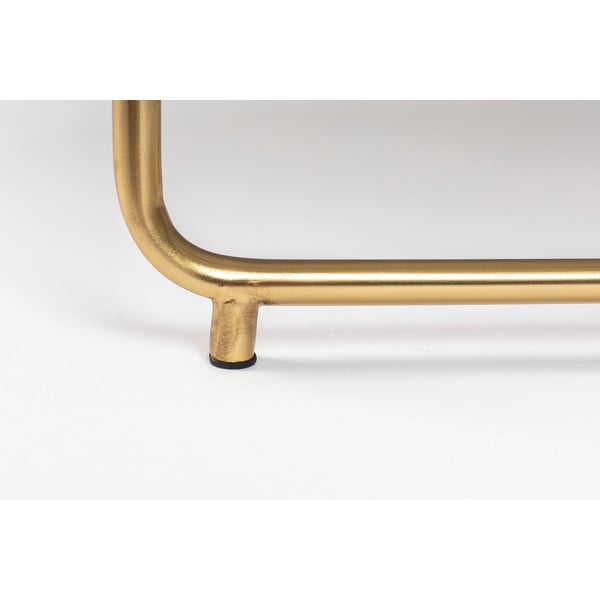 Tavolino da salotto rotondo verde/dorato con piano in marmo ø 70 cm Timpa – White Label-image-4