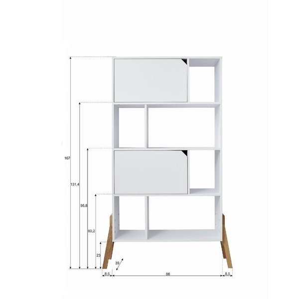 Libreria in legno di quercia bianca Lotta - BELLAMY-image-3