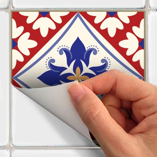 Set di 24 decalcomanie murali Piastrelle di cemento Azulejos Sofiana, 10 x 10 cm - Ambiance-image-3