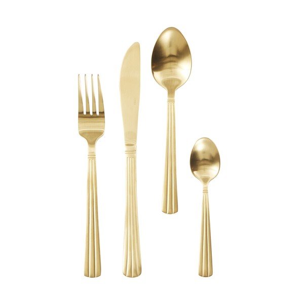 Posate dorate in acciaio inox 16 pz per 4 persone Kaiya – Jotex