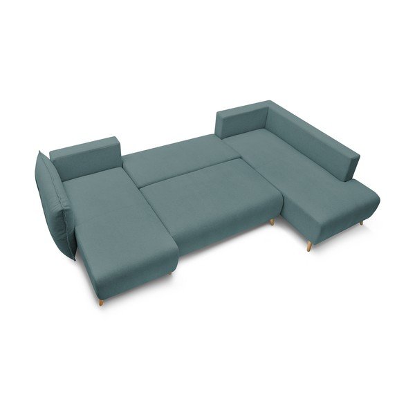Divano letto angolare turchese (angolo destro/"U") Nessa - Bobochic Paris-image-4