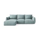Divano angolare blu allungabile (con penisola a sinistra/con chaise lounge) Leila – Makamii