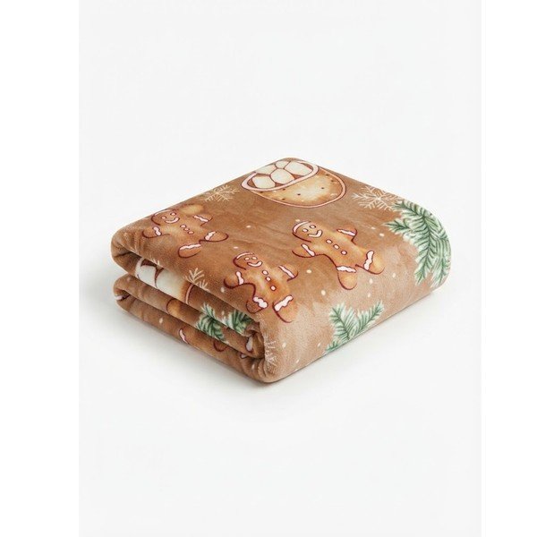 Coperta marrone a tema natalizio 150x200 cm Vánoční pohoda – My House