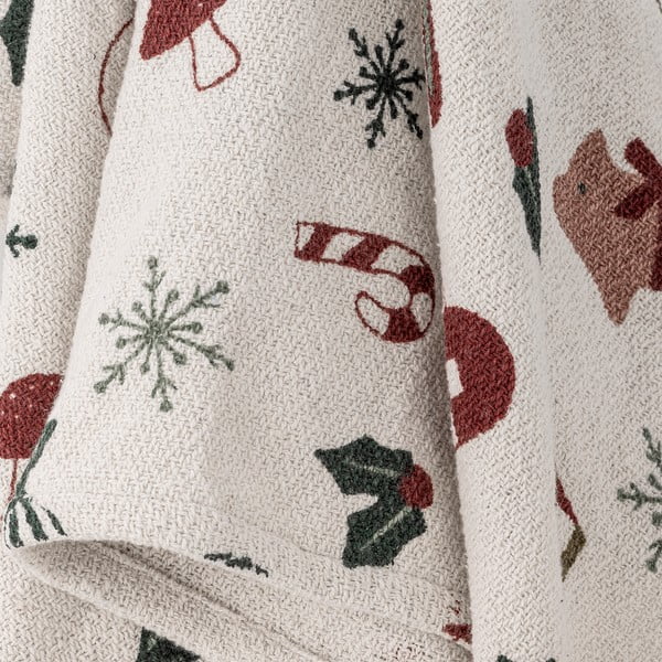 Coperta bianca a tema natalizio 130x160 cm Yule – Bloomingville-image-2