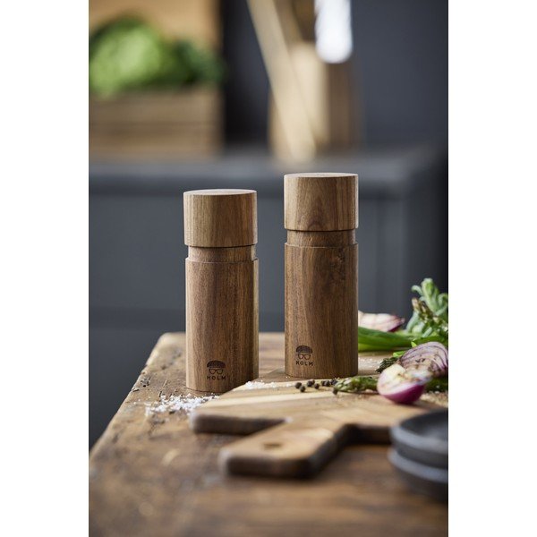 Set macina pepe e sale di colore naturale in legno 2 pz – Holm-image-1