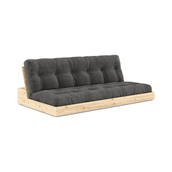 Divano letto in velluto a coste nero-antracite 196 cm Base - Karup Design