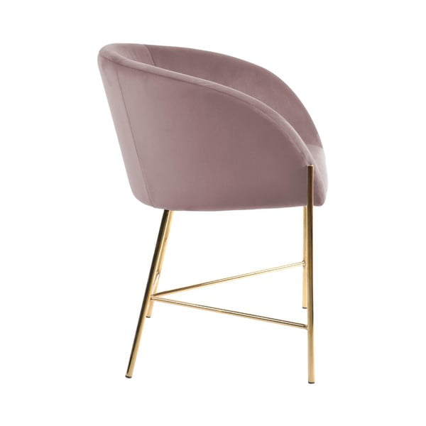 Sedia rosa pastello con gambe in oro Nelson - Interstil-image-2