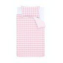 Biancheria da letto in cotone rosa, 135 x 200 cm Check and Stripe - Bianca