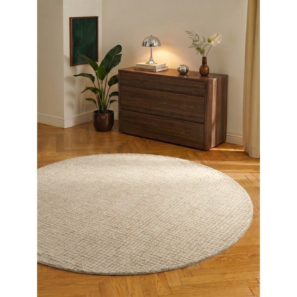 Tappeto rotondo di colore naturale in lana ø 160 cm Eloise – Hanse Home-image-4