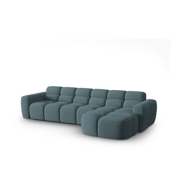 Divano con penisola blu Lisa - Micadoni Home-image-3
