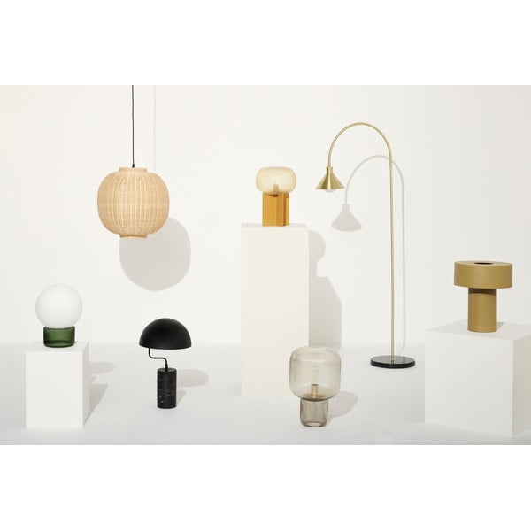 Lampada da tavolo marrone con paralume in vetro (altezza 42 cm) Pirum - Hübsch-image-4