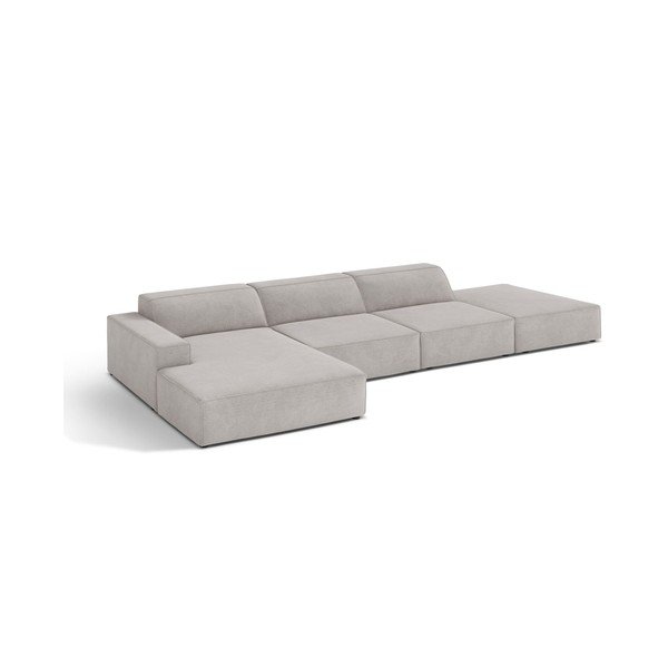 Divano angolare componibile grigio chiaro (con penisola a sinistra/con chaise lounge) Jodie – Micadoni 