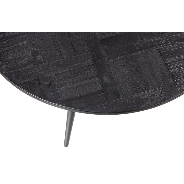 Tavolino rotondo in teak nero ø 74 cm Leo - WOOOD-image-3