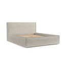 Letto matrimoniale imbottito grigio chiaro con contenitore con rete inclusa 180x200 cm Lounge L – Maison de Rêve