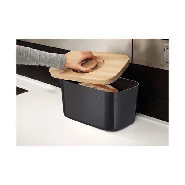 Cestino per il pane nero con coperchio in legno Cestino - Joseph Joseph-image-1