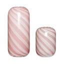 Vasi in vetro fatti a mano bianco/rosa in set di 2 pezzi Candy - Hübsch