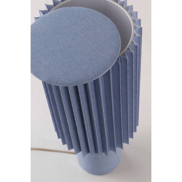 Lampada da tavolo blu in lino (altezza totale 45 cm) Harriet – Jotex-image-3