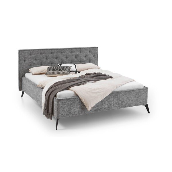 Letto matrimoniale imbottito grigio rete non inclusa 140x200 cm Alicante – Meise Möbel-image-4
