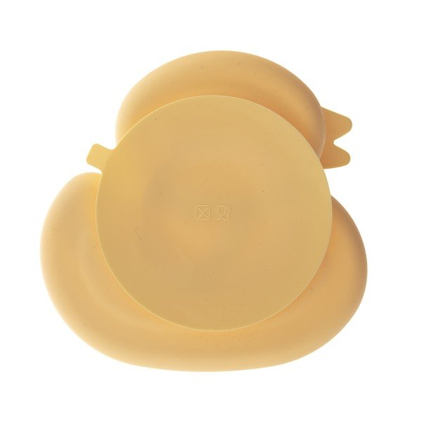 Piatto per bambini giallo in silicone 19x19,5 cm Chicken – Orion-image-2
