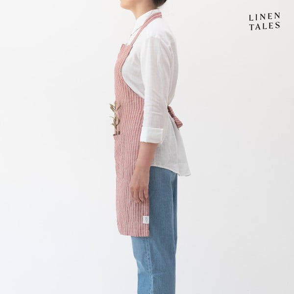 Grembiule in lino Red Natural Stripes - Linen Tales-image-1