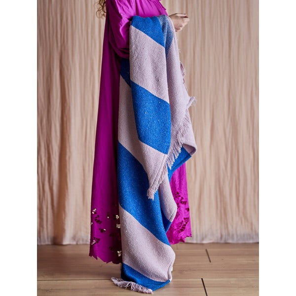 Coperta blu-rosa 130x160 cm Cadeo - Bloomingville-image-1