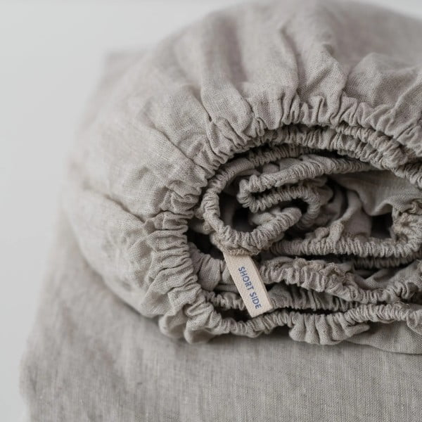 Lenzuolo elastico in lino naturale, 180 x 200 cm Melange - Linen Tales-image-2