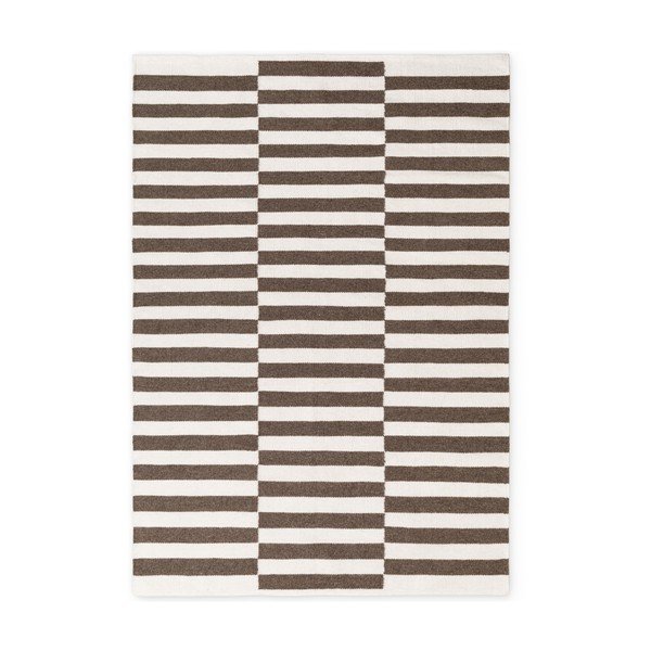 Tappeto bianco/marrone in lana reversibile/tessuto a mano 160x230 cm Vika – Hanse Home