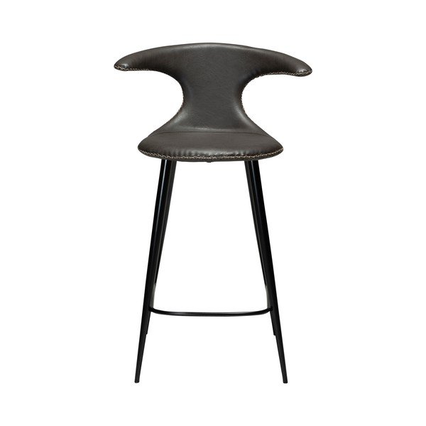 Tmavě šedá barová židle z imitace kůže DAN–FORM Denmark Flair, výška 90 cm-image-1