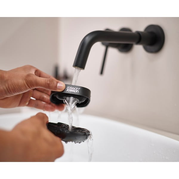 Portasapone in plastica nero Slim - Joseph Joseph-image-1