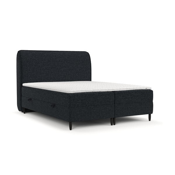 Letto boxspring nero con contenitore 180x200 cm Melba - Maison de Rêve