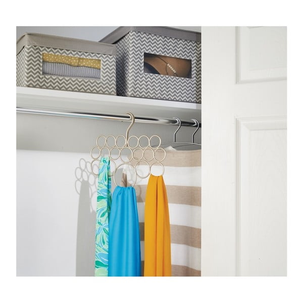 Appendino in metallo per asciugamani, sciarpe e vestiti in oro , lunghezza 29 cm Axis - iDesign-image-3