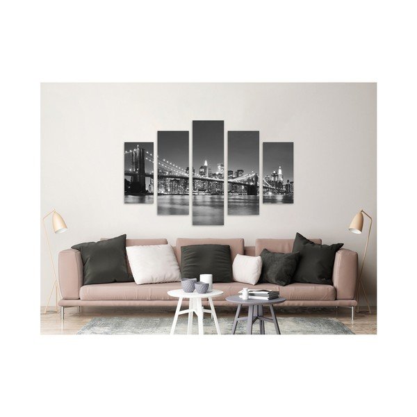 Pittura su tela in più parti Ponte BW, 100 x 150 cm - Styler-image-2