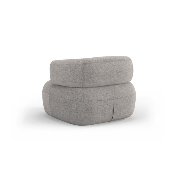 Poltrona grigio chiaro in tessuto bouclé Jenny - Micadoni Home-image-3