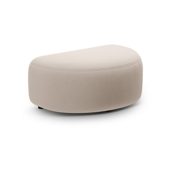 Poggiapiedi beige con rivestimento in velluto Kate – Micadoni 