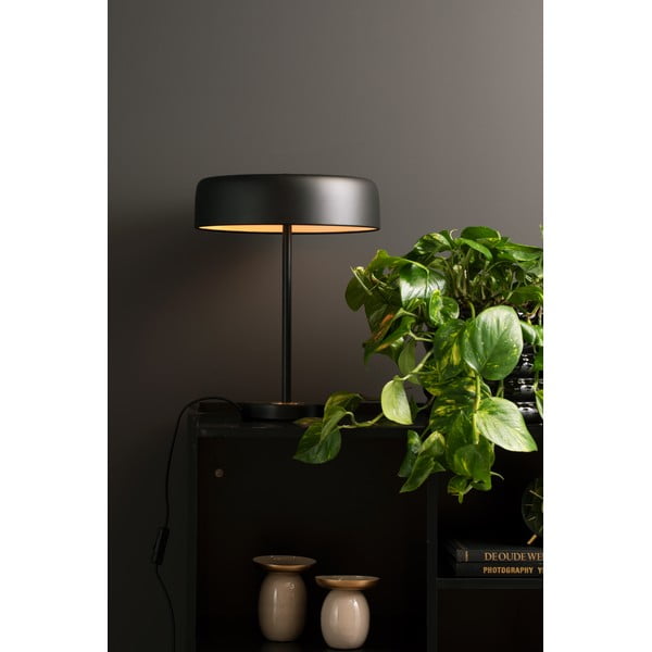 Lampada da tavolo nera con paralume in metallo (altezza 40 cm) Gold Disc - Leitmotiv-image-1
