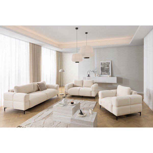 Divano color crema 217 cm Helio – Ropez-image-1