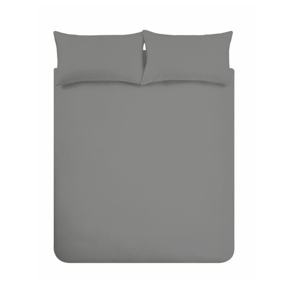 Biancheria da letto in cotone egiziano grigio scuro Charcoal, 200 x 200 cm - Bianca