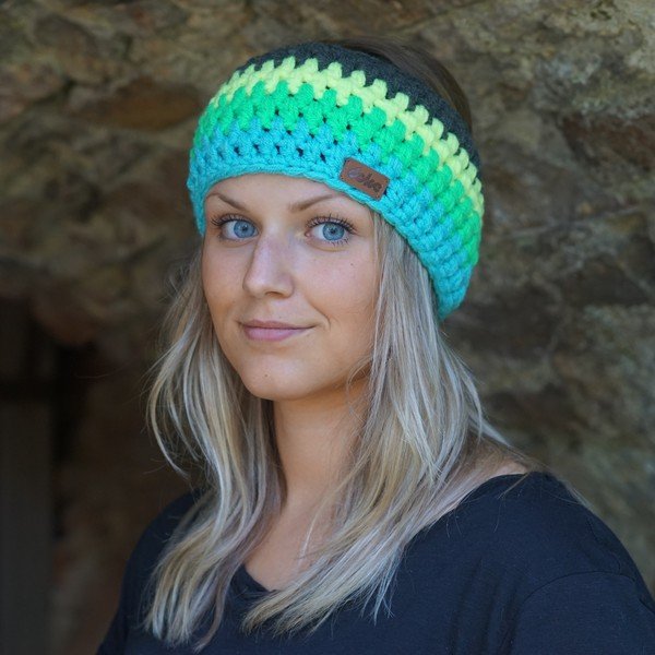 Cerchietto all'uncinetto a mano Stripes Blue - DOKE-image-3