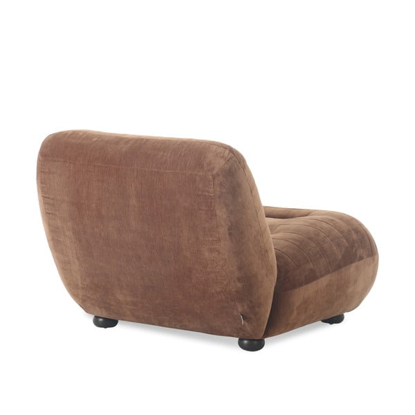 Poltrona marrone con rivestimento in velluto Wyatt – Dutchbone-image-4